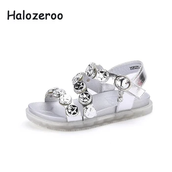 

2020 Summer Kids Princess Sandals Baby Girls Rivet Black Sandals Children Casual Shoes Fashion Beach Sandals Brand Soft Flats