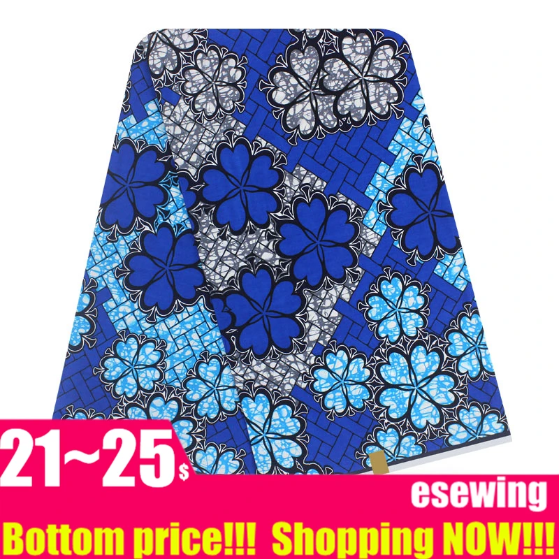 Африканская настоящая голландская восковая Ткань 6 ярдов Хлопок Анкара Нигерия Гана Голландский Настоящий Воск для лоскутного шитья африканские платья TX02