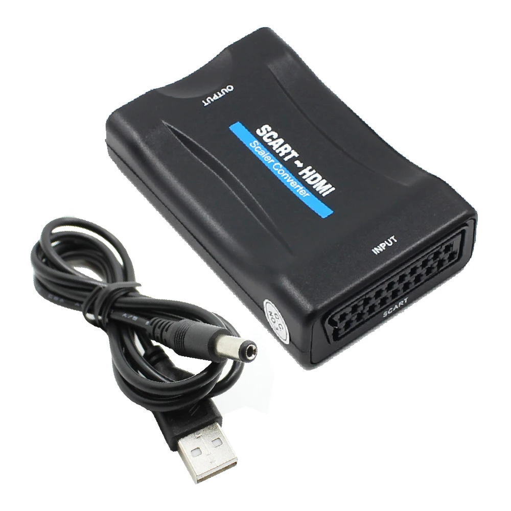 Scart К HDMI видео аудио конвертер адаптер в выход с кабелем питания (видео +