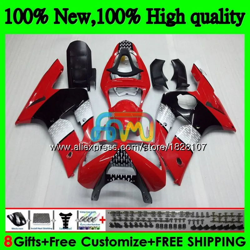 Корпус для KAWASAKI 600CC ZX600 ZX636 12BS. 19 красный черный ZX 636 6 R ZX 6R 03 04 ZX-636 ZX-600 ZX-6R ZX6R 03 04 2003 2004 Обтекатель - Цвет: No. 1