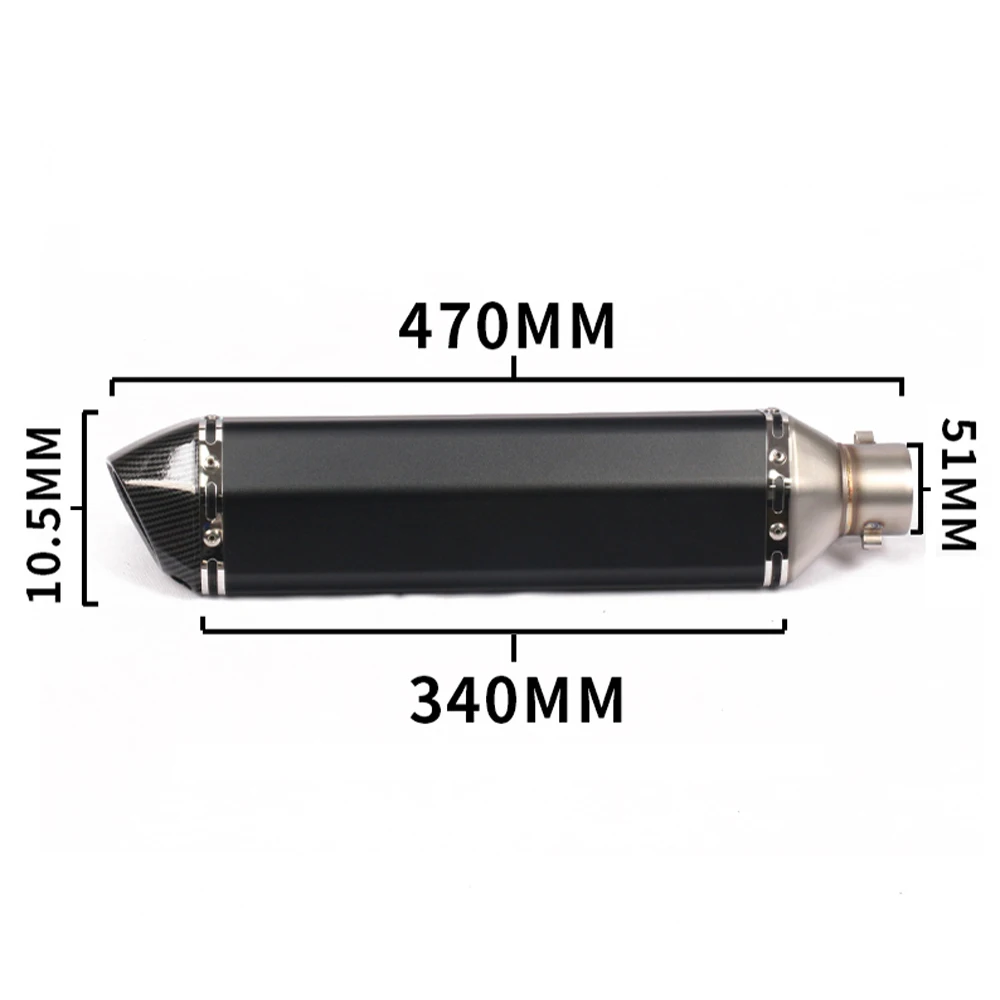 470 мм мотоцикл Akrapovic выхлопная труба Escape универсальный модифицированный скутер глушитель дБ убийца глушитель для Z250 MT03 ATV Dirt Bike