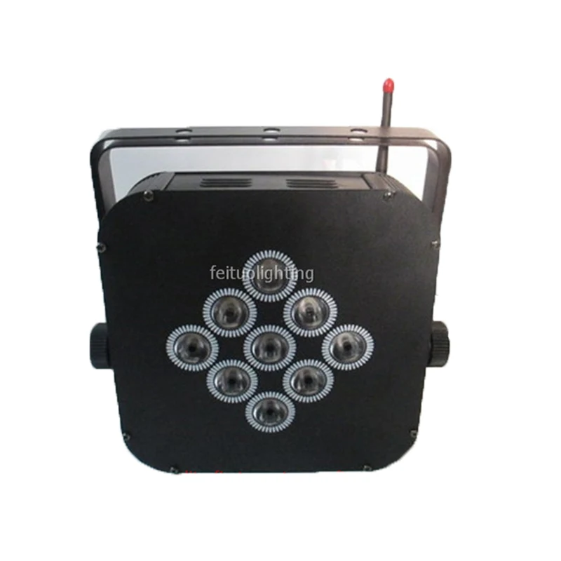 

(Flycase) Super Bright 9x18w Battery Led Par RGBWA UV Pink 7in1 Wireless Led Par Rechargeable Battery Uplight DMX Led Flat Par