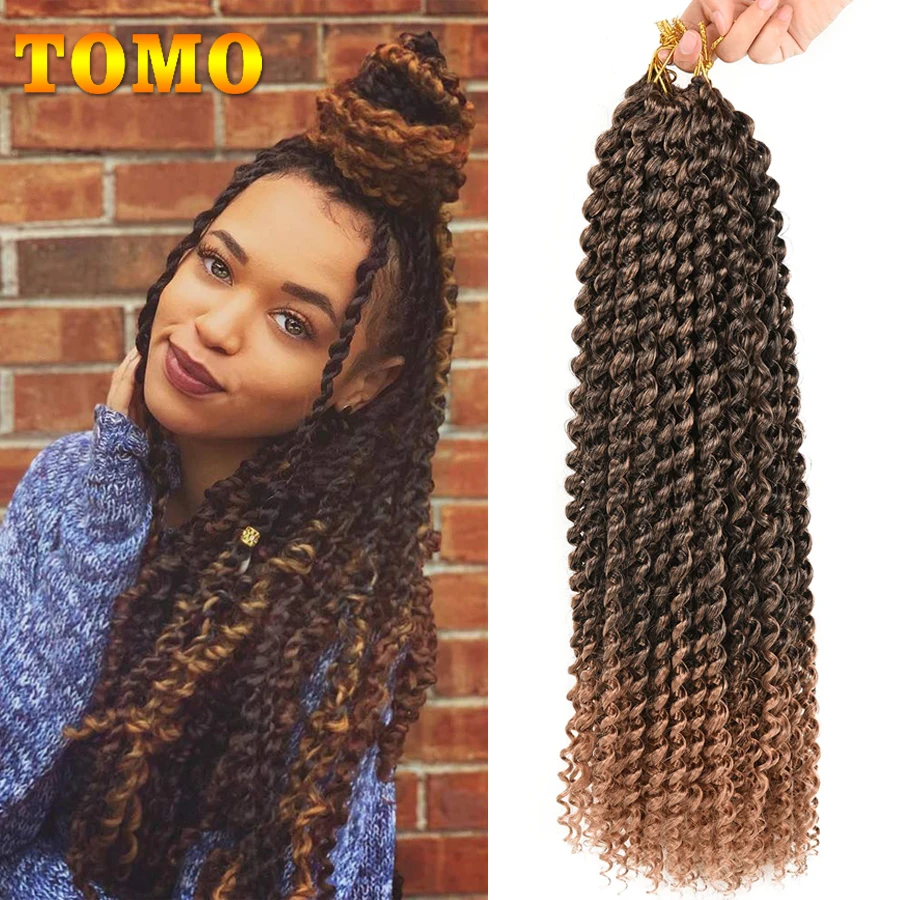 

TOMO Passion Twist Crochet Braids 14 18 22 ”Long Water Wave Synthetic Braiding Hair Extension For Women Kinky Curly Twist Hair