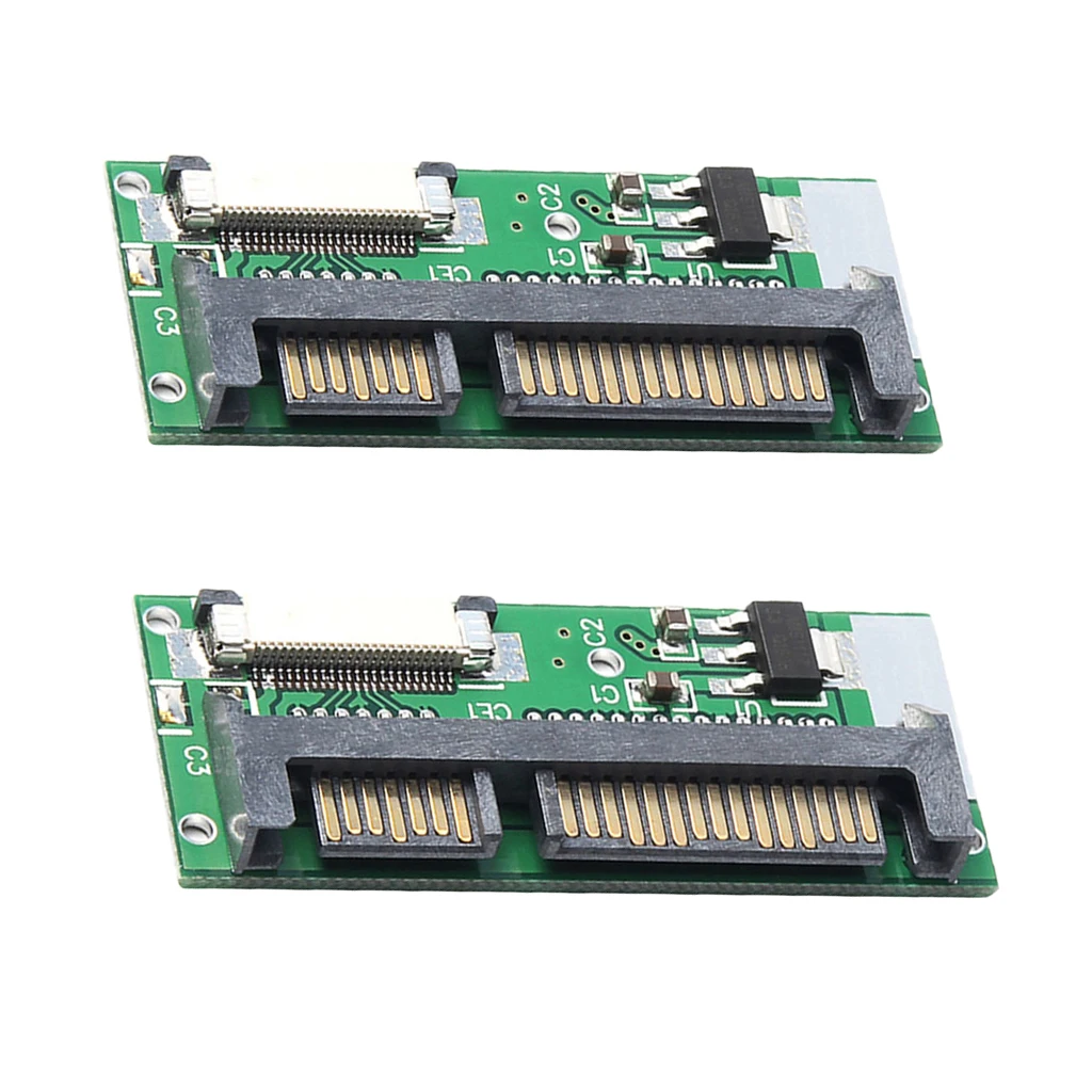 2 Pieces 1.8inch ZIF to SATA Converter, ZIF CE to 22Pin SATA Adapter with FFC Cable