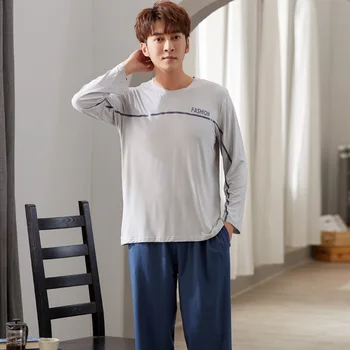 

New Modal Pajamas Men's Summer Thin Section Men's Large Size Casual Outer Wear Youth Home Service Suit Pigiama Uomo Pyjama Homme