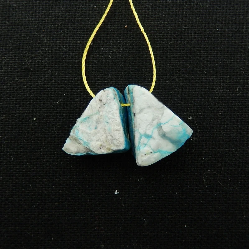Hot Sale 1Pairs Natural Stone Nugget Blue Opal Side Drilled Earring Bead 16x12x7mm 3.2g Fashion Jewelry Women Earrings