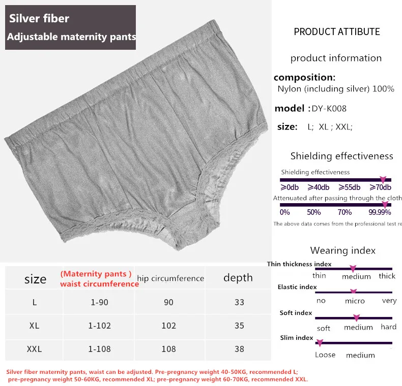Женское радиационное нижнее белье, беременных женщин, анти-электромагнитное излучение нижнее белье, удобное и дышащее