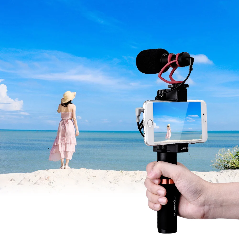 

Comica CVM-R2 Smartphone Video Rig Hand Grip Handle Stabilizer Kit for iPhone X 8 7 6s Plus for Samsung Huawei Cell Phone etc.