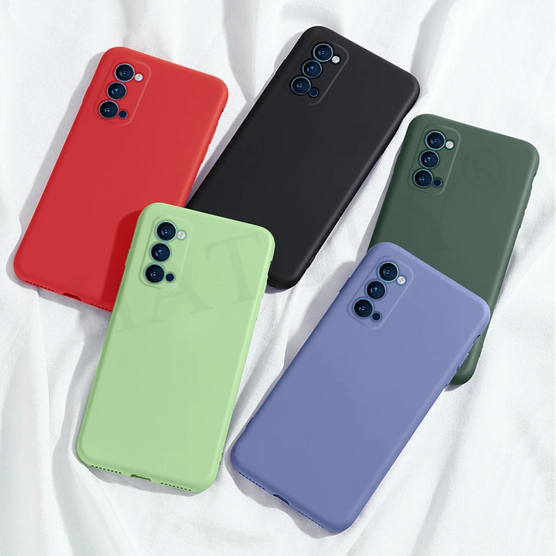 Для Oppo Reno 4 3 Pro чехол Ace 2 Z 2Z мягкий роскошный жидкий силиконовый гладкий защитный