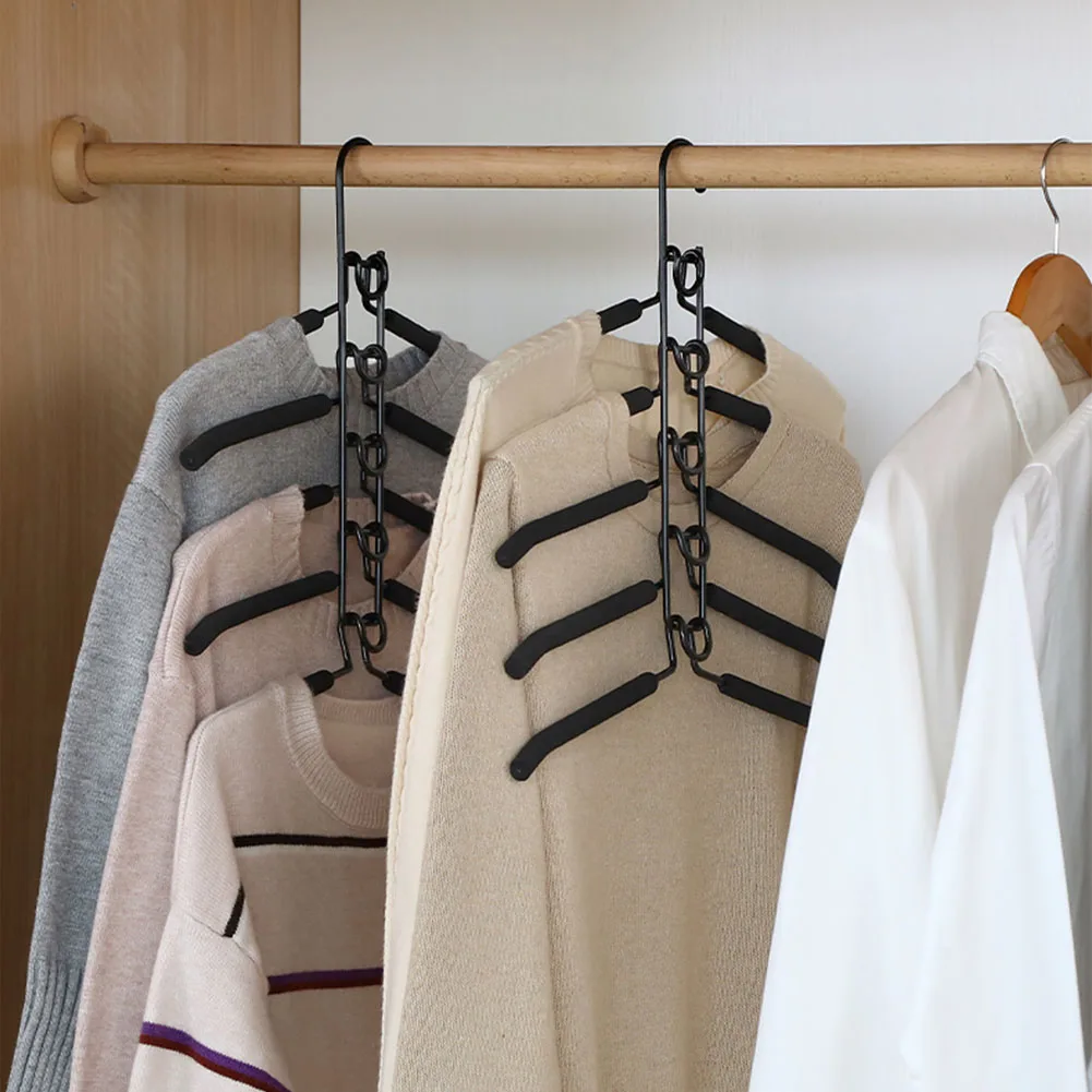 

5 In 1 Multi-Layer Clothes Hangers Space-Saving Multiple Non-Slip Hanger for Wardrobe PI669