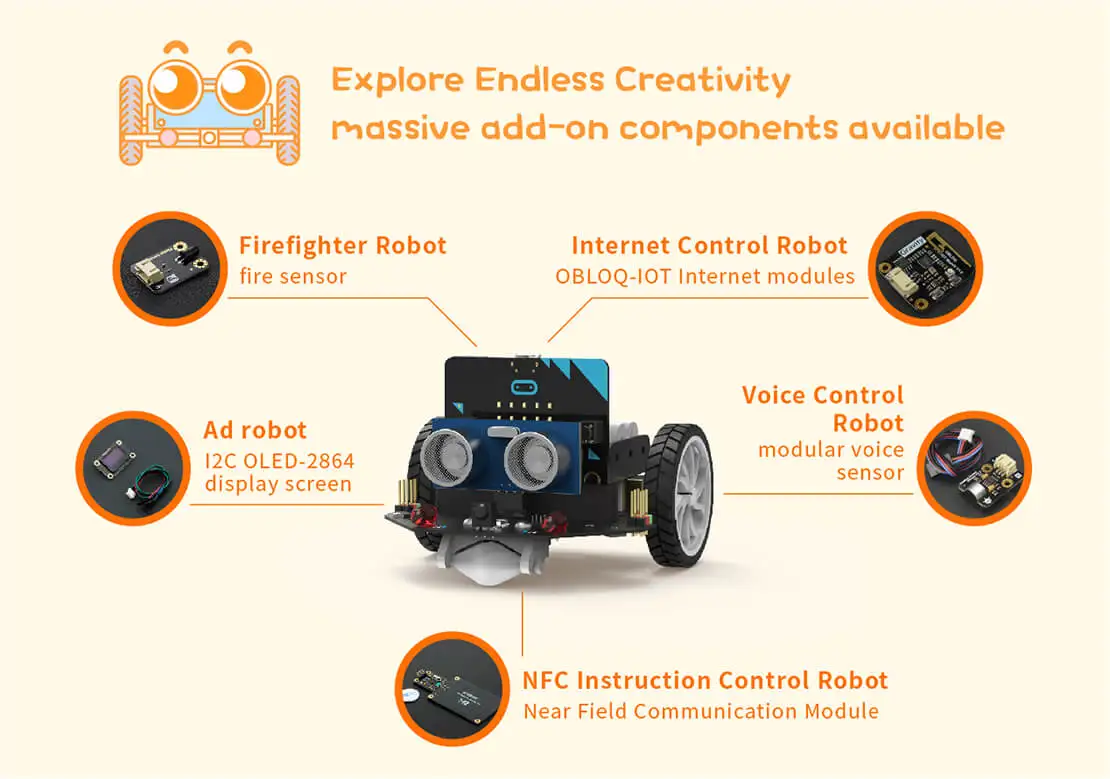 DFRobot Micro: Maqueen micro: бит графическое Программирование робот Мобильная платформа умный автомобиль V4.0 поддержка линии патруля окружающего света