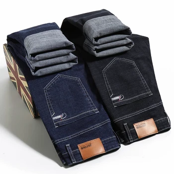 

Jeans Homme Blue Men Black Vaqueros Hombre Denim Fashions Slim Fit Pants Trousers High Quality Biker Famous Soft Straight