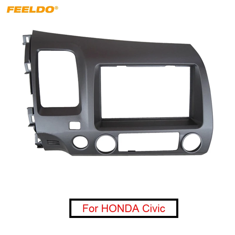 

Автомобильная стереопанель FEELDO для CD/DVD, 2Din, рамка Fascia ДЛЯ HONDA Civic (LHD, с отверстием для SRS) 2007-2011, радио приборная установка