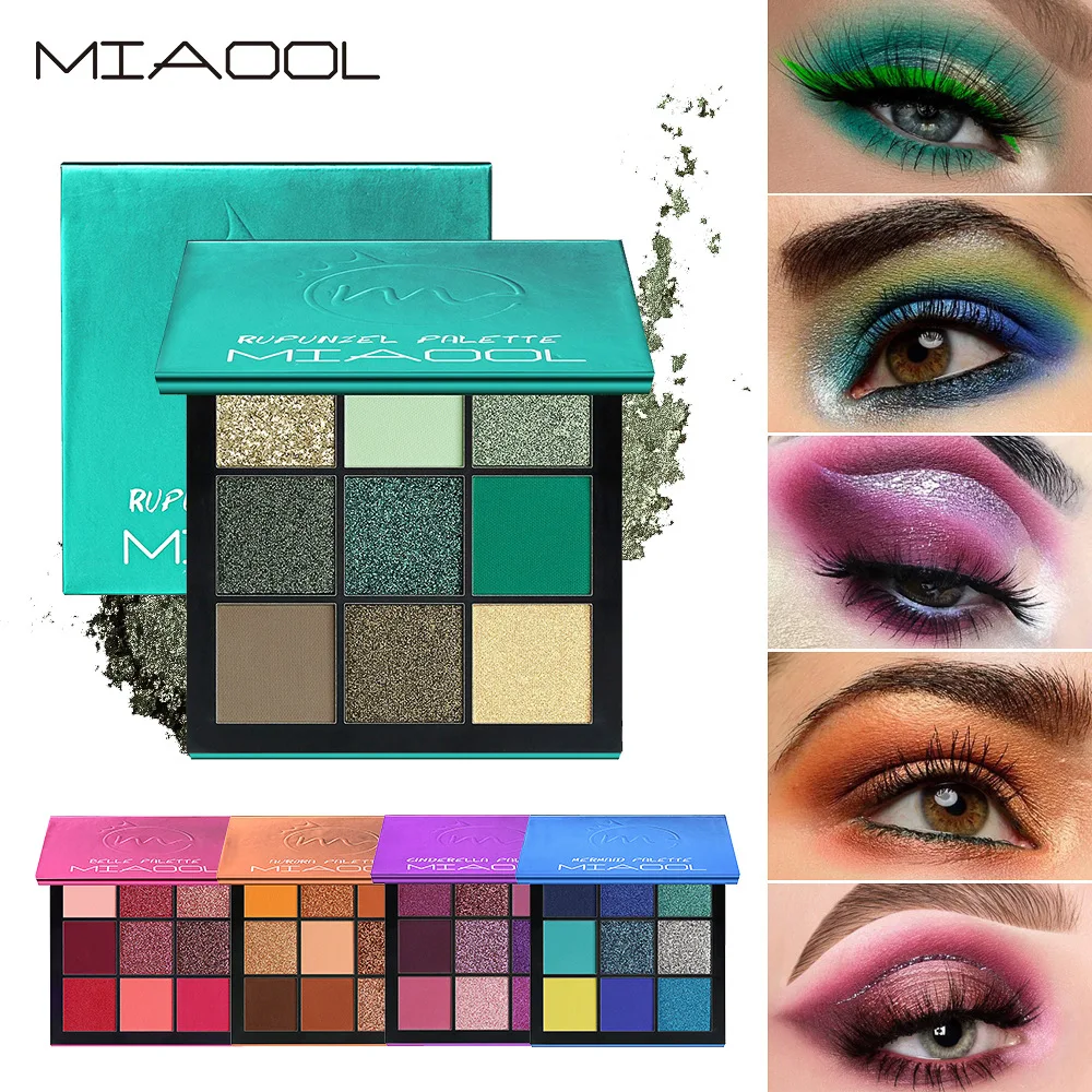 

Miaool 9-Color Pearly Lustre Matte Mixed Eyeshadow Waterproof And Sweatproof Not Smudge Western Style Cross Border Makeup Magnet