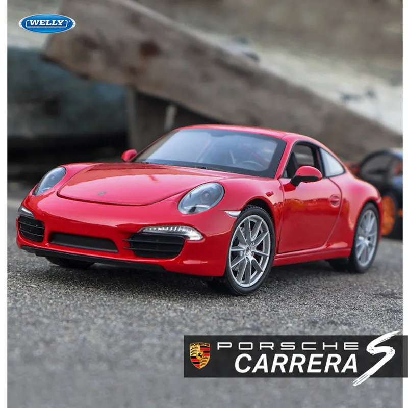 Welly 1:24 Porsche 911 CARRERA S автомобильный брелок для автомобильных ключей имитационная