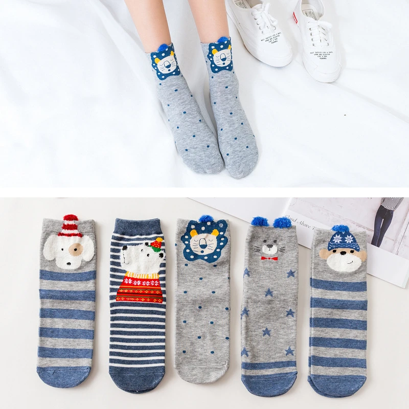 Korean Creative Personalized Printing Fashion Cotton Socks Cartoon Cute 