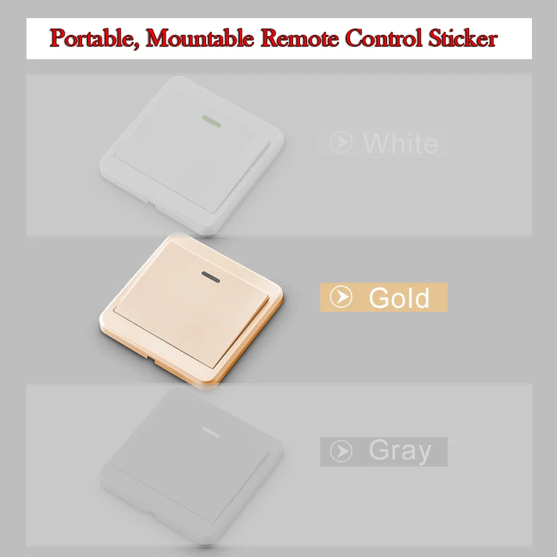 Remote 1 Golden Кнопочный пульт дистанционного управления беспроводной настенный переключатель портативная наклейка кнопочный переключатель RF кулисный переключатель 10A, 110~ 250 В, 86*86 мм - Цвет: Remote 1 Golden