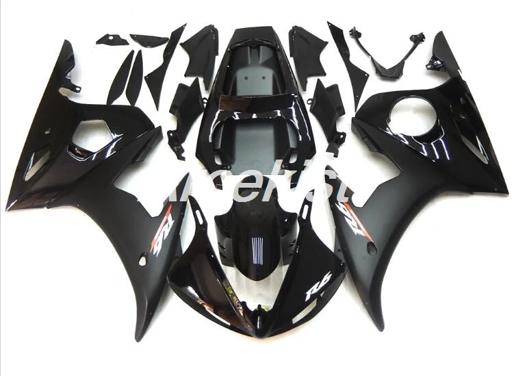 Glossy Matte black 4 подарка Новые ABS Обтекатели наборы подходят для Yamaha YZF R6 2003 2004 2005 обтекатель Набор R6 03 04 05 Горячая Черный Красный Пламя - Цвет: Glossy Matte black