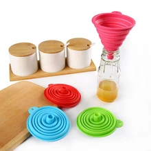 2PCS Silicone Folding Telescopic Long Neck Funnel Creative Household Liquid Dispensing Mini Funnel Kitchen Tools