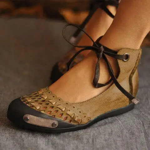 

Big Size Flat Sandal Women shoes Summer Lace Up Flock Sandals Light Weight Casual Shoes Office Wedding Breathable Shoes 2020