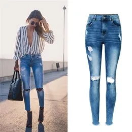 women's high waist elastic double-sided stitching large red patch denim cropped pants large size casual gray black pencil jeans