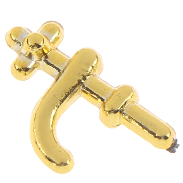 12pcs/set 1:12 Miniature Gold Color Metal Water Tap Faucet For Dollhouse Bathroom Kitchen Accessories Dollhouse Miniature Faucet 3