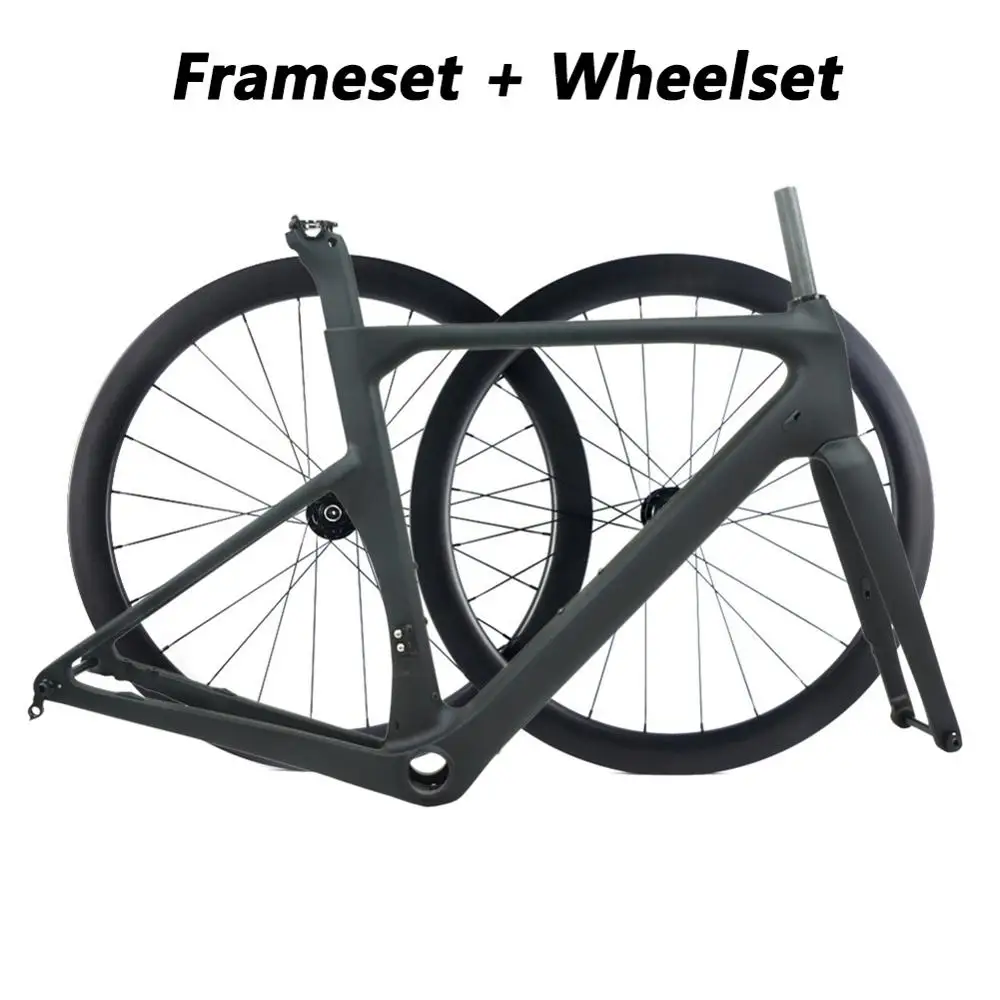 Frames and Wheels Spcycle 700* 28C углеродный руль дисковый тормоз шоссейные велосипеды комплект и колесная через мост передний 100*12 мм зеркало заднего вида 142*12 мм Размеры 50/53/56/59 см - Цвет: Frames and Wheels