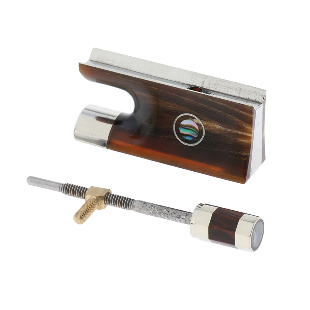Ox Horn Wood Violin Bow Frog with Screw for Violinist Fiddle Player