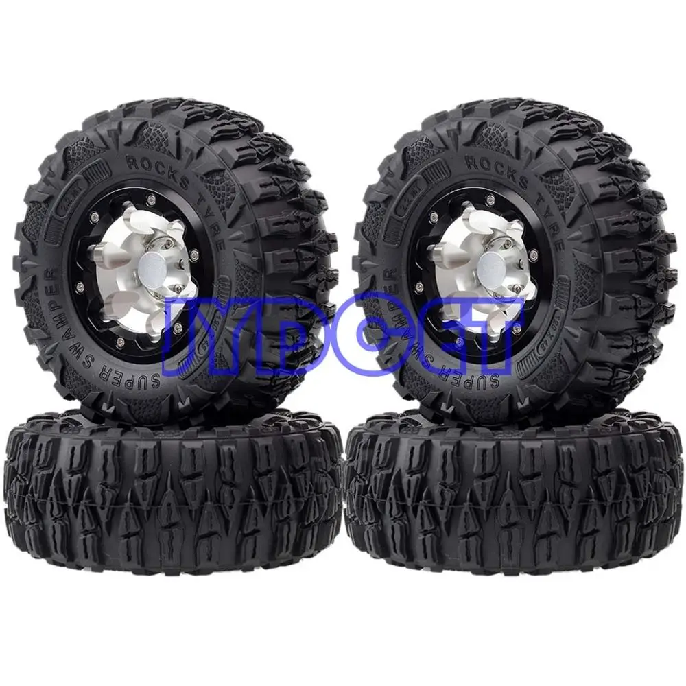 Details about   2.2" Beadlock Wheels Hub Rims 120mm Super Swamper Rocks Tyre Tire For RC Climber 