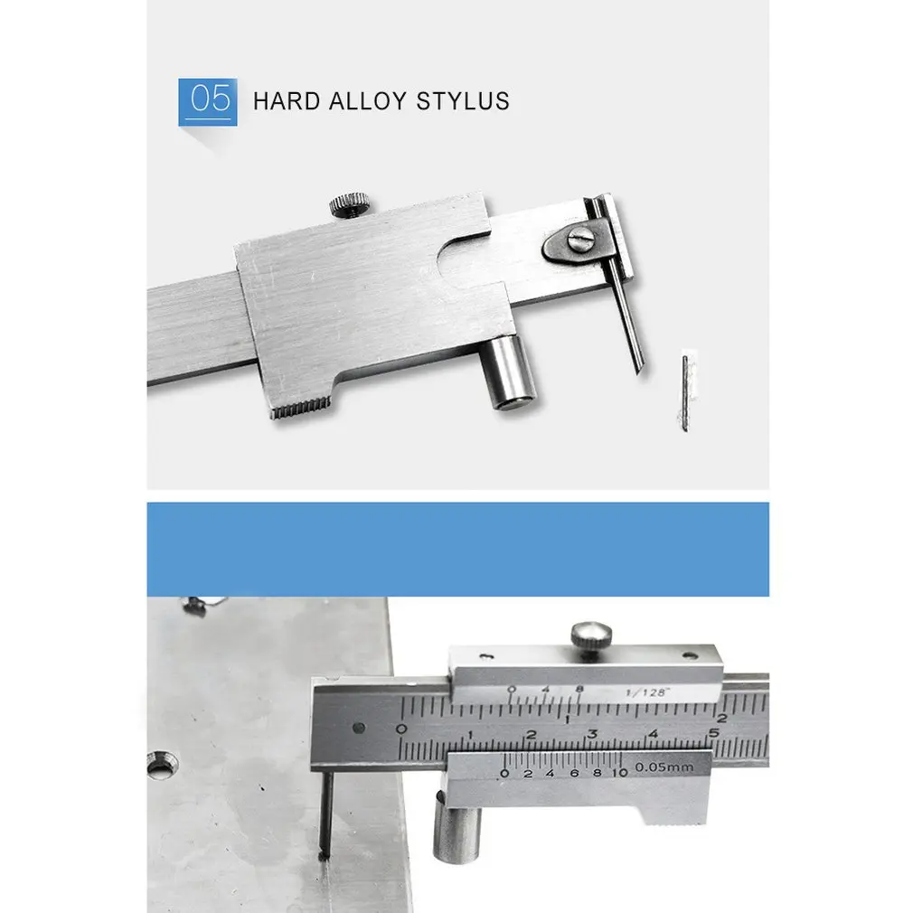0-200mm Marking Vernier Caliper With Carbide Scriber Parallel Marking Gauging Ruler Marking Measuring Parallel Crossed Caliper