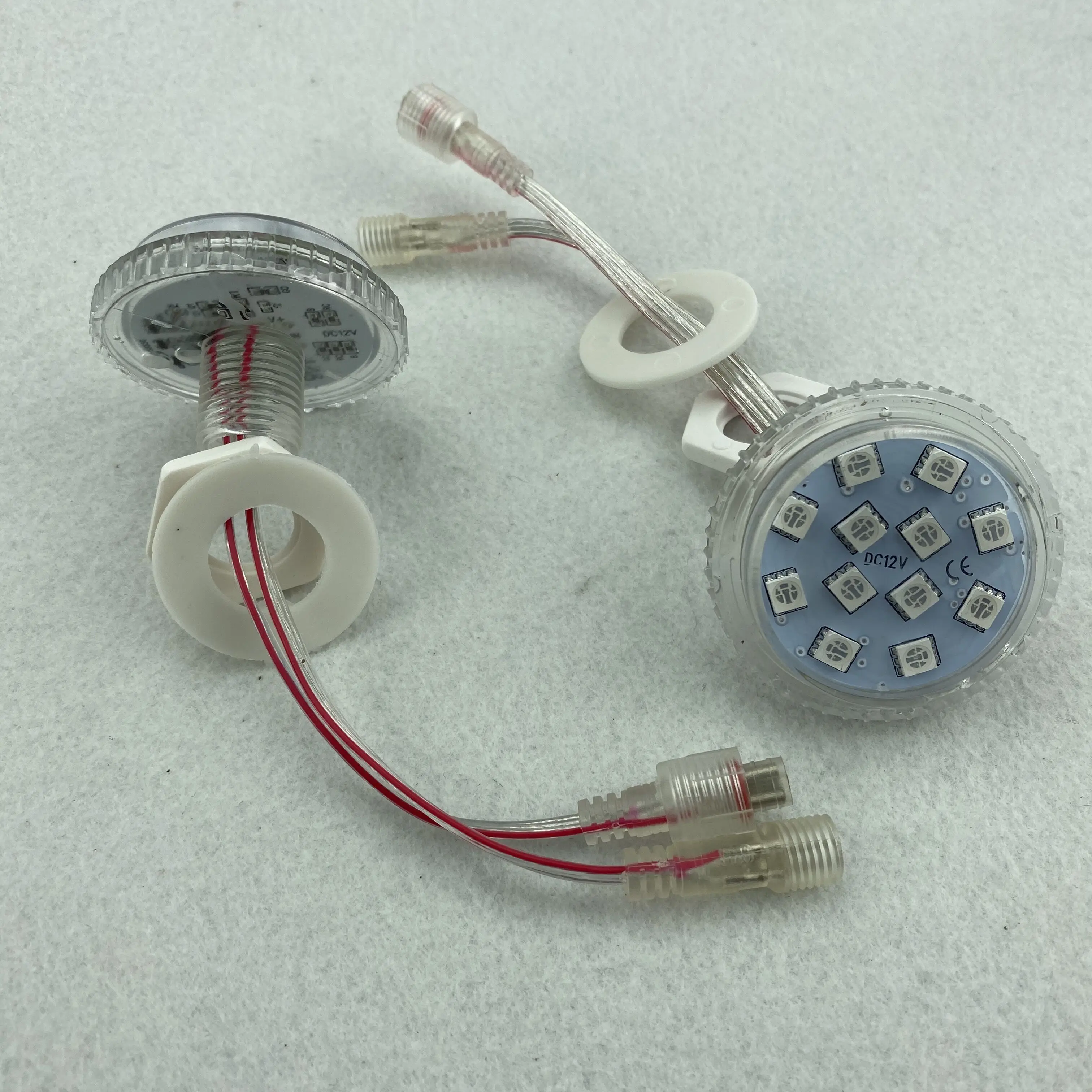 주소 지정 가능한 45mm led 픽셀 빛, 픽셀 당 DC12V, 2.88W(12 led), IP65, UCS1903/WS2811, 투명 커버, 투명 방수 색소