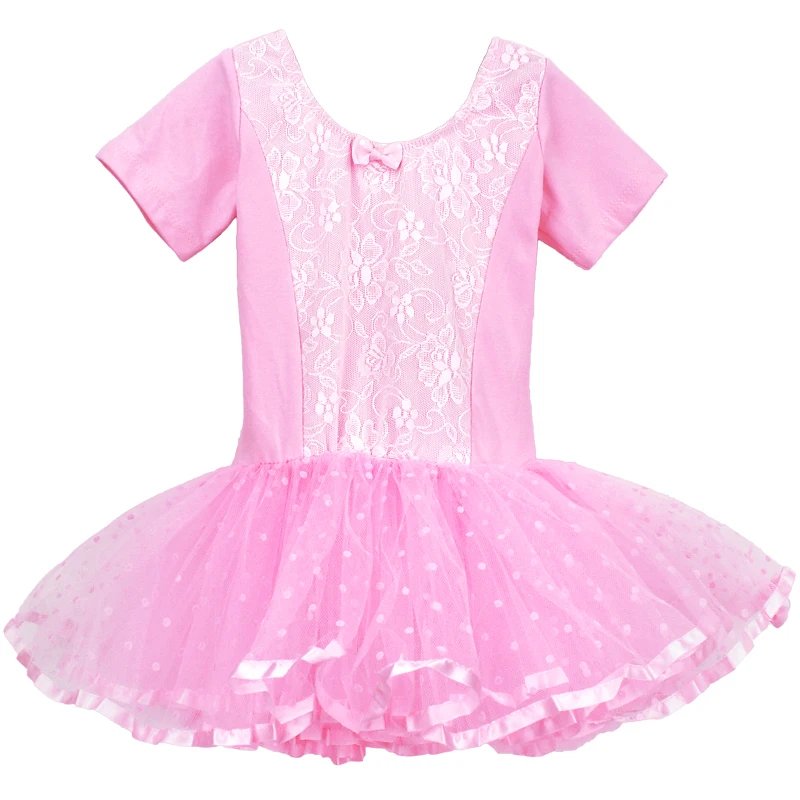 Новое поступление, Детская кружевная танцевальная одежда без рукавов для девочек, балетная пачка, детское розовое танцевальное трико, платье