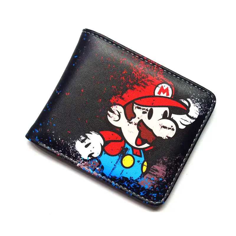 Мультяшный кошелек Super Mario Bros, кошелек на молнии, чехол для кредитных карт, Мультяшные Короткие Кошельки