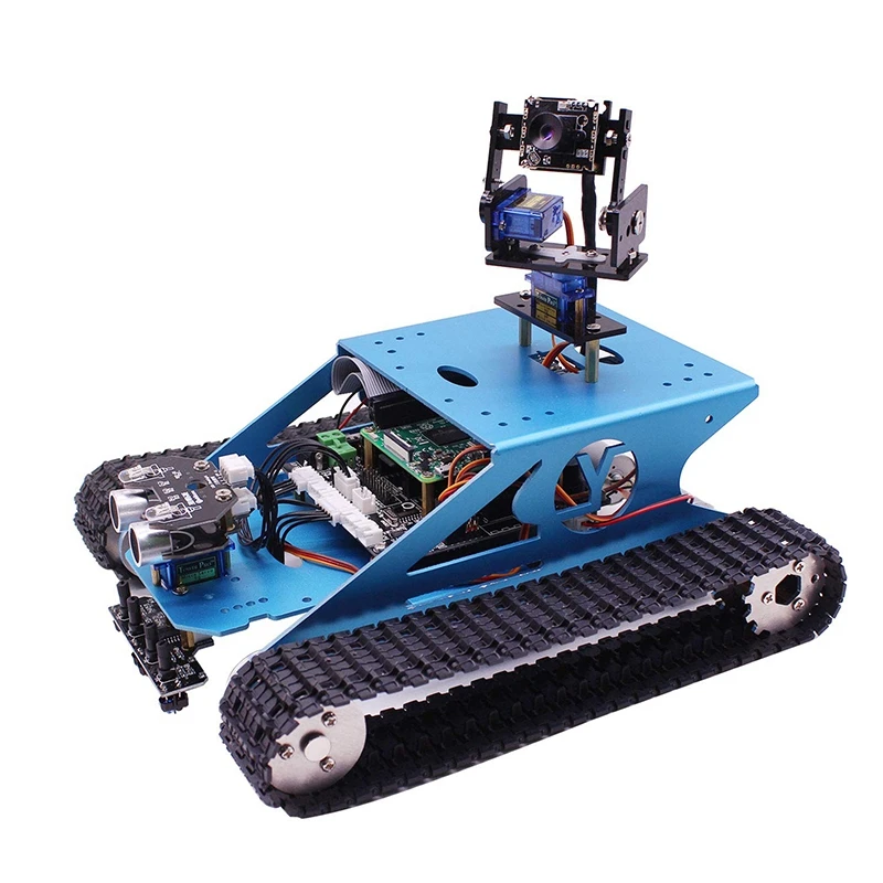 

Smart Tank Robotic Kit WiFi Wireless Video Programming Electronic Toy DIY Robot Kit for Raspberry 4B/3B+(Without for Raspberry P