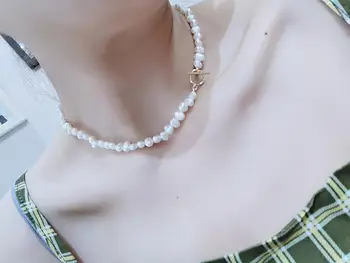 

Unique Pearls jewellery Store 4mm Small Pearl Choler Necklace Gold Clasp Natural Freshwater Pearl Women Jewelry 35-42cm 14-17''