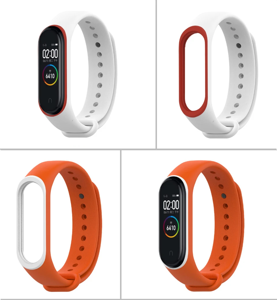 Для Xiaomi mi ремешок 4 ремешок силиконовый браслет для Xiaomi mi 4 аксессуары браслет mi Band 4 замена двойной цвет ремни