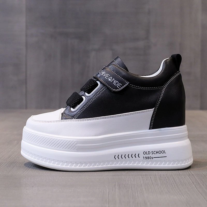 white chunky platform sneakers