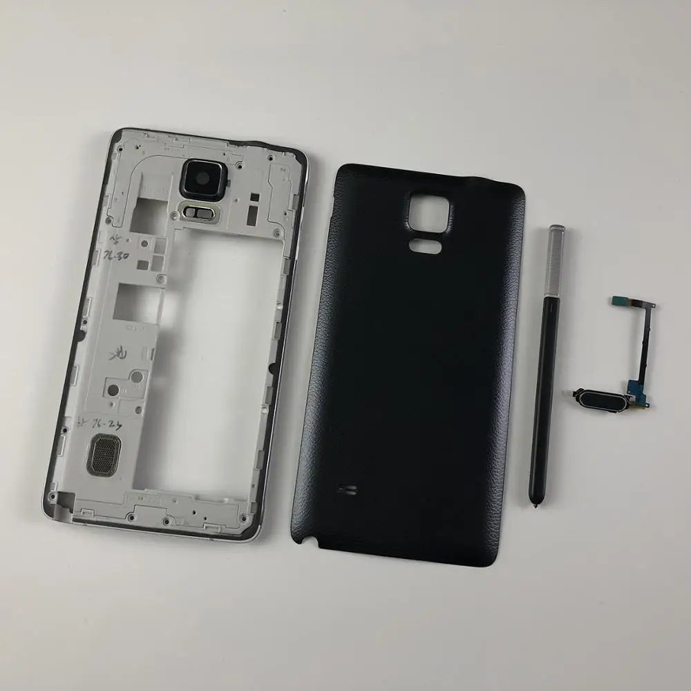 for Samsung Galaxy Note 4 N910 Housing Middle Frame Plate Bezel+Battery Back Cover+Home Button Fingerprint Key+Stylus S Pen|Mobile Phone Housings & Frames| - AliExpress