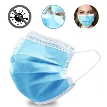 

Face Masks Disposable 3 Layers Mask Facial Protective Cover Masks Set Anti-Dust PM2.5 Influenza Mouth Masks