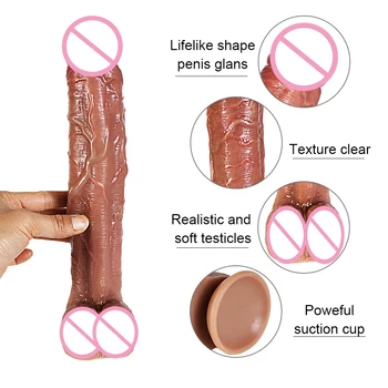 Long Penis Realistic  Dildos for Women Lesbian Toys Big Fake Dick Soft Silicone Females Masturbation Sex Adult Erotic Product 2