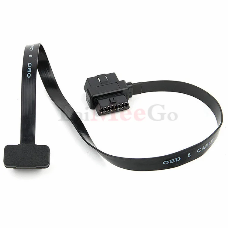 60CM Ultra Slim 2 in 1 OBDII OBD2 Cable 16 Pin Female to MaleFemale Extension Connector Cable Splitter Extension Cable (4)