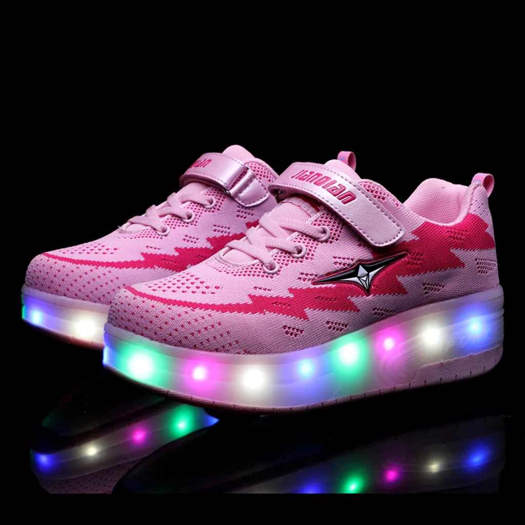 Новые модные детские кроссовки на колесиках с USB-зарядкой для девочек и мальчиков