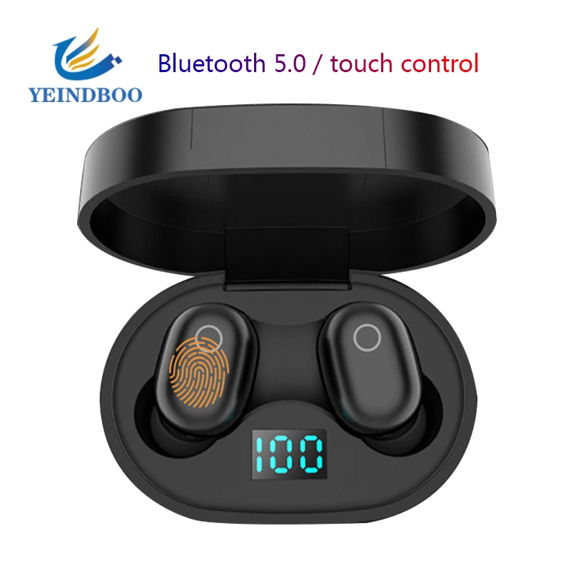 Беспроводные Bluetooth наушники V5.0 светодиодный дисплей Touch TWS Беспроводные наушники с внешним аккумулятором гарнитура с микрофоном Bluetooth наушники