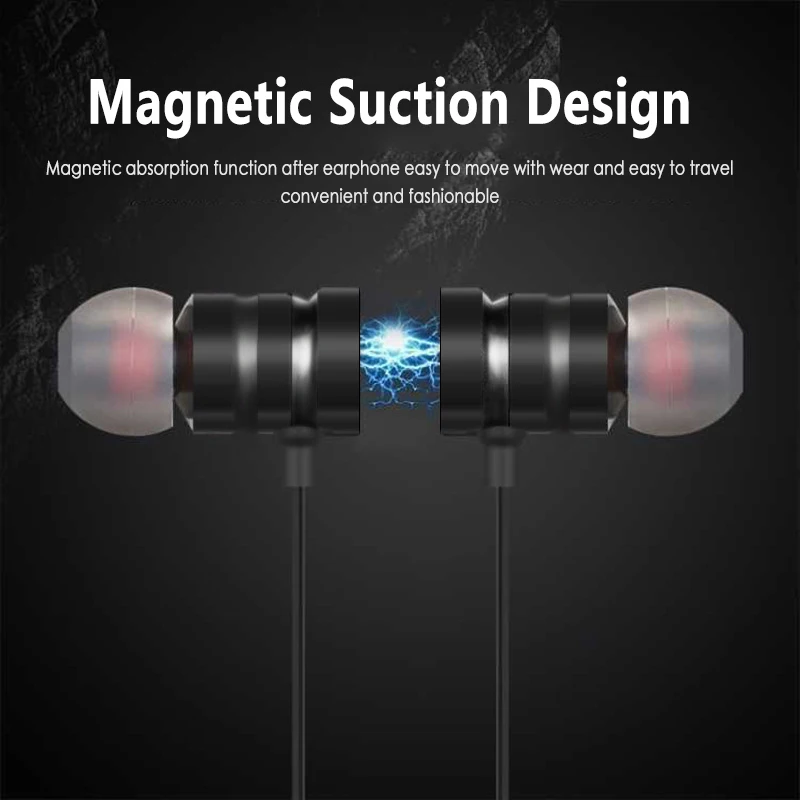 Magnetic Bluetooth Wireless Stereo Earphone Sport Headset For iPhone X 7 8 Samsung S8 Xiaomi Huawei Waterproof Earbuds With Mic
