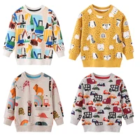 Jumping Meters New Arrival Autumn Winter Animals Print Boys Girls Sweatshirts Cotton Dinosaur Hoodies Children’s Sport Shirt Kid