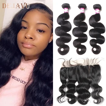 Dejavu Body Wave Bundles With Closure Brazilian Hair Weave Bundles With Frontal Human Hair Frontal With Bundles Hair Extension 1