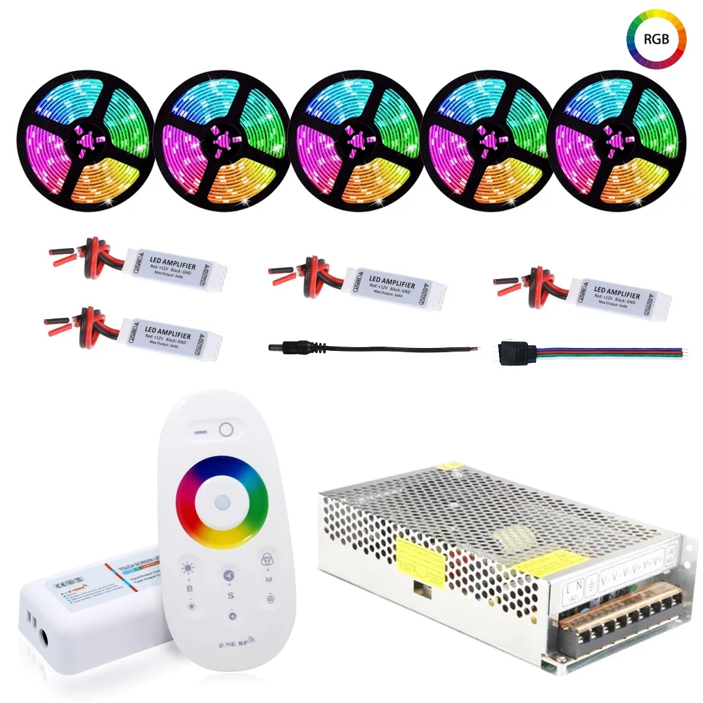 5 м-25 м 5050 RGB Светодиодные ленты 60LED/м с 2 4G RF сенсорный пульт дистанционного
