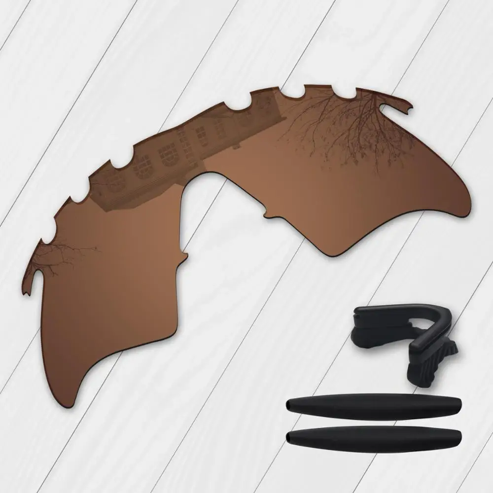 Bronze Brown E.O.S поляризационные улучшенные Сменные линзы и носоупоры носки с ушками для солнцезащитных очков с нагревателем в форме оправы Оукли М-несколько вариантов - Цвет линз: Bronze Brown