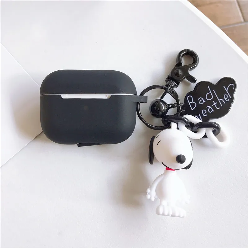 Милый чехол для наушников для AirPods Pro, брелок с забавной собачкой из мультфильма, беспроводной чехол для наушников, АНТИШОК для Apple Airpods 3, аксессуары - Цвет: Черный