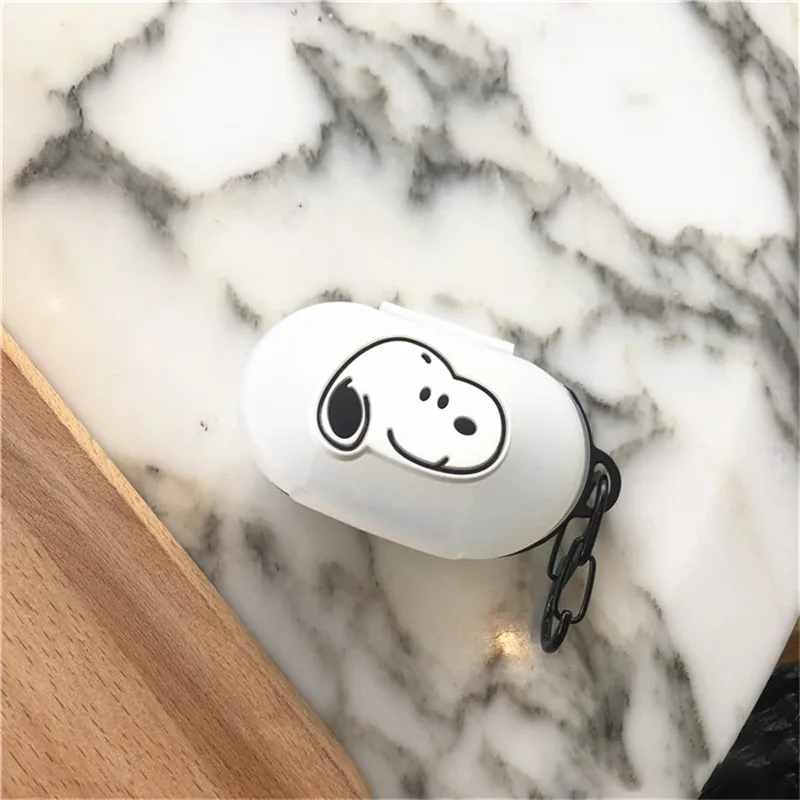 Милый мультяшный силиконовый защитный чехол для samsung Galaxy Buds, флип-открытый силиконовый чехол с карабином